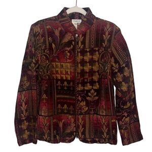Cold water Creek Women’s M gorgeous thick Tapestry zip up jacket